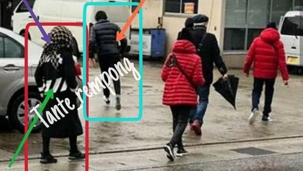 Wanita yang diduga Syahrini dan pria yang diduga Reino Barack di Jepang.