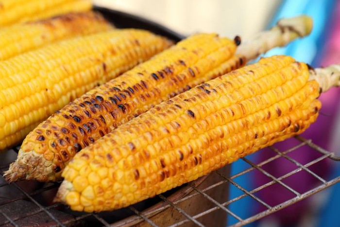 Grilled corn close-up