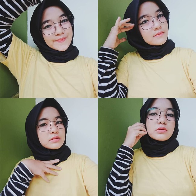 Gaya imutnya sering disebut mirip vokalis Sabyan Gambus, Nissa Sabyan. Terlebih saat Melisa memakai kaca mata. Foto: Instagram/melisaprita