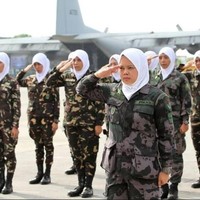 Untuk hijabnya, para parajurit kompak memakai hijab instan berwarna putih. Pemilihan hijab instan sangat tepat agar mereka bisa bergerak leluasa. Foto: Istimewa