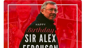 Nama Alex Ferguson memang sangat menancap di benak para fans MU. Tak heran jika ucapan ultah untuknya banyak mengalir di media sosial. Foto: istimewa