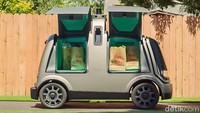 Dinamakan R1, pod Ini sepenuhnya otonom, tanpa setir, pedal, atau bahkan kompartemen penumpang. Meskipun demikian pod pengantar belanjaan ini tetap dipantau oleh operator yang dapat mengambil alih kendali dari jarak jauh setiap saat. Pod hanya beroperasi pada kecepatan rendah dan di area geografis yang relatif kecil. Perusahaan belum mengungkapkan berapa banyak R1 yang dilepaskannya sejauh ini. Foto: Nuro