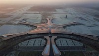 Bandara ini memiliki dekorasi atap seperti biji. Istimewa/xinhuanet.
