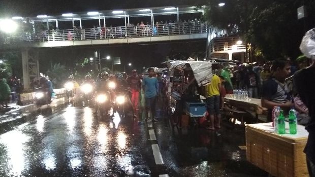 Pedagang mulai memadati kawasan Patung Kuda, Jakarta Pusat.