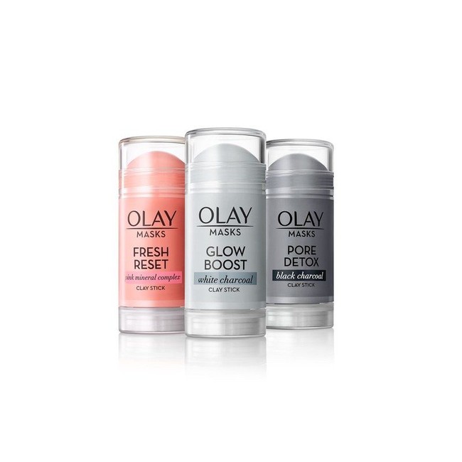Masker wajah berbentuk stick ala deodoran juga akan jadi tren di 2019. Olay merilis masker wajah berbentuk stick bernama Olay Clay Stick Masks yang cocok untuk kulit berminyak yang memberikan manfaat detox pada kulit wajah.  Foto: Olay.