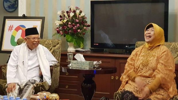 Momen Lili Chodidjah bertemu cawapres Ma'ruf Amin.