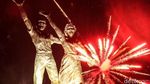 Pesta Kembang Api di Bundaran HI Meriah Banget
