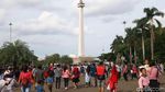 Hingga Sore Hari Monas Masih Ramai Pengunjung