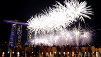 Perayaan di Singapura terpusat di kawasan Marina Bay. REUTERS/Edgar Su.
