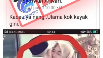KH Maruf Amin mencium pipi wanita bukan muhrim. Kenyataannya, foto tersebut adalah Hj. Wury Estu Handayani yang tak lain adalah istri beliau. Foto: Dok. Kemenkominfo