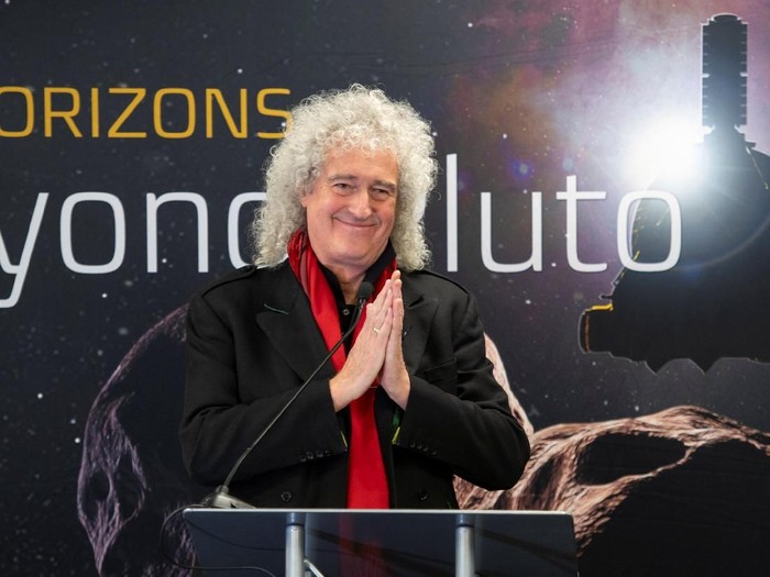 Brian May, lead guitarist of the rock band Queen and astrophysicist, discusses the upcoming New Horizons flyby of the Kuiper Belt object Ultima Thule at the Johns Hopkins University Applied Physics Laboratory (APL) in Laurel, Maryland, U.S. December 31, 2018.  NASA/Bill Ingalls/Handout via REUTERS. ATTENTION EDITORS - THIS IMAGE WAS PROVIDED BY A THIRD PARTY. MANDATORY CREDIT