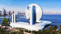 Hotel Full Moon di kota Baku, Azerbaijan harus terhenti pembangunannya. Tak diketahui pasti alasan mega proyek di Azerbaijan itu dihentikan. Istimewa/Viewfinder.