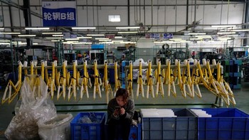 Salah satu manufaktur sepeda Ofo. Pada masa jayanya, Ofo pernah valuasinya tembus USD 2 miliar dan meraup lebih dari 60 juta pengguna aktif. Foto: Reuters