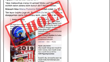 Informasi bohong terkait pelaku bom bunuh diri di Surabaya masih hidup dan dukung 2019 ganti presiden. Foto: Dok. Kemenkominfo