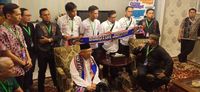 Rombongan 'Bobotoh Jokowi' yang menyambangi Ma'ruf Amin.
