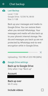 Cara simpan wa di google drive