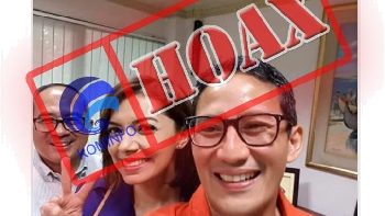 Akhirnya Najwa Shihab dukung Prabowo-Sandi. Nyatanya, foto ini diambil saat Sandi ke acara Mata Najwa pada 3 Agustus 2016, sebelum Sandi maju jadi cawapres. Foto: Dok. Kemenkominfo