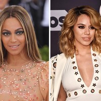 Sama-sama menggeluti dunia musik, Beyonce dan Dinah Jane dari Fifth Harmony berwajah sangat mirip, padahal tidak ada hubungan darah. Kulit cokelat, rambut pirang dan tubuh seksi membuat keduanya jadi mirip satu sama lain. Foto: Getty Images