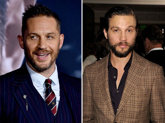 Satu lagi aktor yang sering tertukar karena kemiripan wajahnya. Tom Hardy dan Logan Marshall-Green. Foto: Getty Images