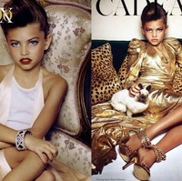 Inilah penampilan Thylane saat usia 10 di pemotretan majalah Cadeaux. Penampilannya tersebut sempat jadi kontroversi karena menggunakan makeup dan dress mini.  Foto: Instagram.