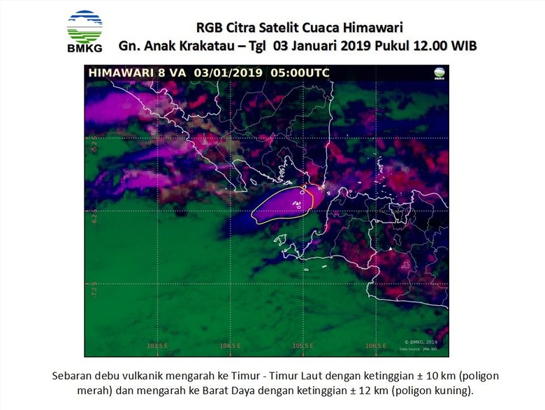 Abu Vulkanik Bergerak ke 2 Arah, Ini Citra Satelit Anak Krakatau Pascaerupsi Abu Vulkanik Bergerak ke 2 Arah, Ini Citra Satelit Anak Krakatau Pascaerupsi