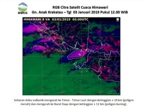 Abu Vulkanik Bergerak ke 2 Arah, Ini Citra Satelit Anak Krakatau Pascaerupsi