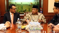 Duta besar (Dubes) baru Arab Saudi untuk Indonesia Doktor Yahya Alqahtani mengunjungi gedung PBNU, Jakarta, Kamis (3/1/2019).