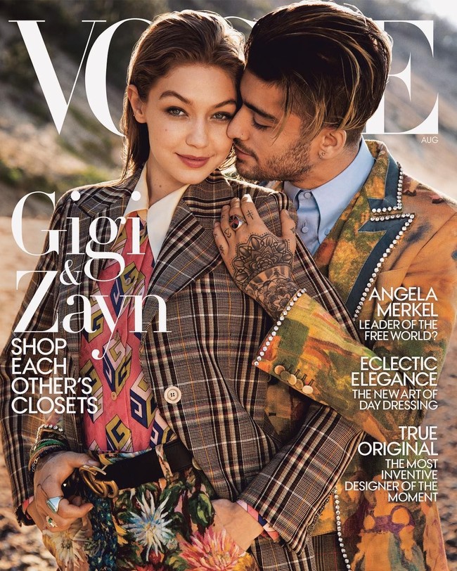 Kemesraan Gigi dan Zayn juga diperlihatkan saat pemotretan sampul majalah Vogue US. Banyak netizen mengira hubungan keduanya akan langgeng hingga ke pernikahan. Foto: Vogue