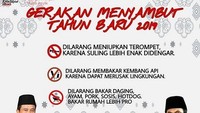 Selain memposting kutipan pasangan itu, mereka pun turut serta memberikan himbauan tak kalah lucu kepada masyarakat saat akan menyambut tahun baru 2019. Istimewa/Dok. Instagram @nurhadi_aldo.