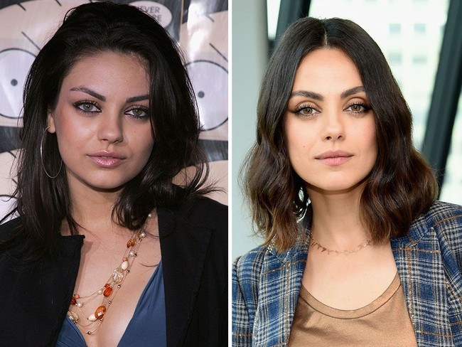 Mila Kunis di tahun 2005 dan di 2018. Bisa menemukan perbedaan di wajahnya? Rasanya sulit. Foto: Getty Images