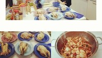 Wah, ternyata personel After School ini jago bikin kimchi. Begini aksinya usai membuat kimchi dan akan membuat hidangan berbahan dasar ayam. Foto: Instagram jin_a_nana
