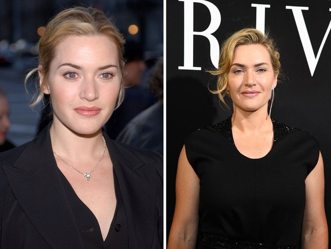 Kate Winslet tetap cantik dan terlihat tak menua dari 2002 hingga 2018. Sudah 16 tahun! Nggak nyangka ya. Foto: Getty Images