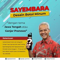 Ganjar Pranowo Tantang Netizen Bikin Desain Botol Minum Bertema Jateng