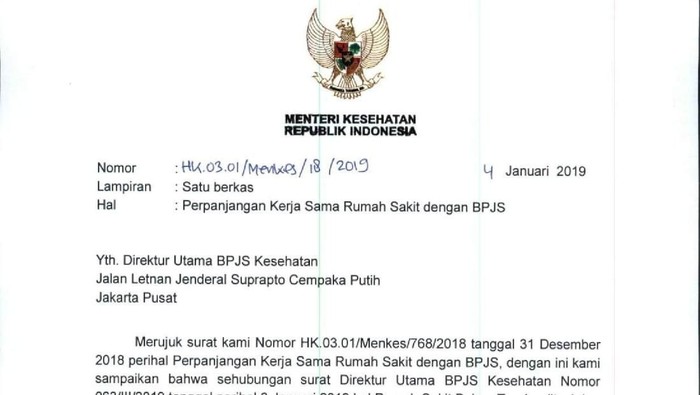 Surat rekomendasi Menteri Kesehatan. Foto: Kemenkes Surat rekomendasi Menteri Kesehatan. Foto: Kemenkes