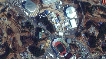 Potret Olimpiade musimg dingin yang digelar di Pyeongchang 2018 di Korea Selatan. Foto: Digital Globe