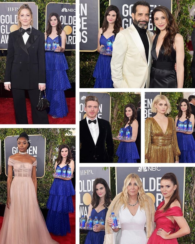 Di Instagramnya, Fiji memamerkan foto-foto model cantik tersebut saat photobomb. And the award for Best Supporting Actress in Every Picture goes to... #FIJIwatergirl, tulis @fijiwater. Fiji menjadi salah satu sponsor di Golden Globes sejak 2015.  Foto: dok. Instagram