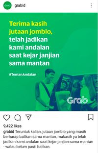 Kumpulan Ucapan Terima Kasih Kocak Ala Admin Instagram Grab