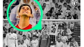 Courtois sekarang harus mendongak untuk melihat posisi puncak Liga Spanyol. Foto: istimewa