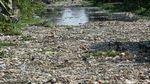 Penampakan Sungai Sampah di Tarumajaya Bekasi dari Langit