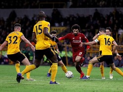 Masuknya Mohamed Salah di 20 menit terakhir laga pun tak banyak membantu Liverpool karena Wolverhampton bertahan begitu dalam. (Darren Staples/Reuters)