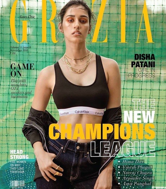 Sebagai brand ambassador lingerie Calvin Klein, Disha pun kerap menjalani pemotretan dalam balutan pakaian brand tersebut. Salah satunya saat aktris 23 tahun itu tampil sebagai model sampul majalah Grazia. Foto: Instagram @dishapatani