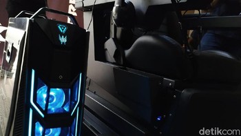 Thronos yang versi Rp 299 juta menggunakan Predator Orion 9000 (PO9-900) dengan Intel Core i9-7900 dan Nvidia GeForce GTX 2080Ti dual SLI. Foto: Agus Tri Haryanto/inet