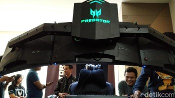 Perangkat ini pertama kali diperkenalkan Acer di perhelatan IFA Berlin pada Agustus tahun lalu. Kini, kursi gaming tersebut dibawa ke Indonesia. Foto: Agus Tri Haryanto/inet