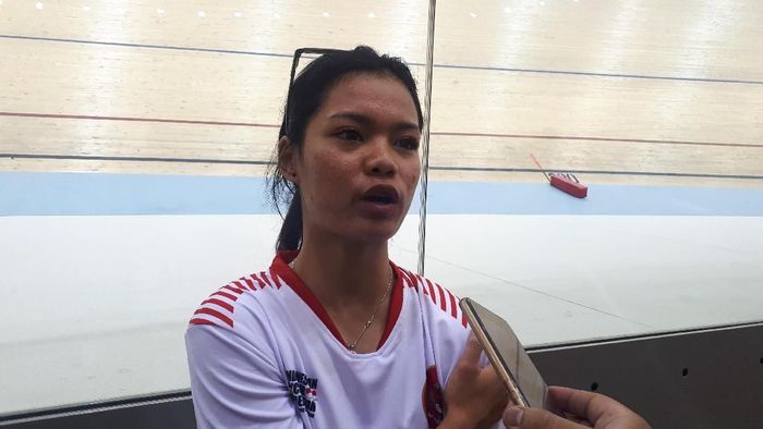Ayustina Delia Priatna gagal meraih medali di Asian Track Cyling Championship 2019. Foto: Mercy Raya Ayustina Delia Priatna gagal meraih medali di Asian Track Cyling Championship 2019. Foto: Mercy Raya