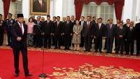 Prosesi pelantikan berlangsung sejak pukul 09.05 WIB di Istana Negara, Jakarta, Rabu (9/1/2019).