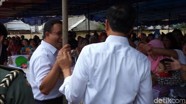 Jokowi dan Anies saat di Tambora, Jakarta Barat