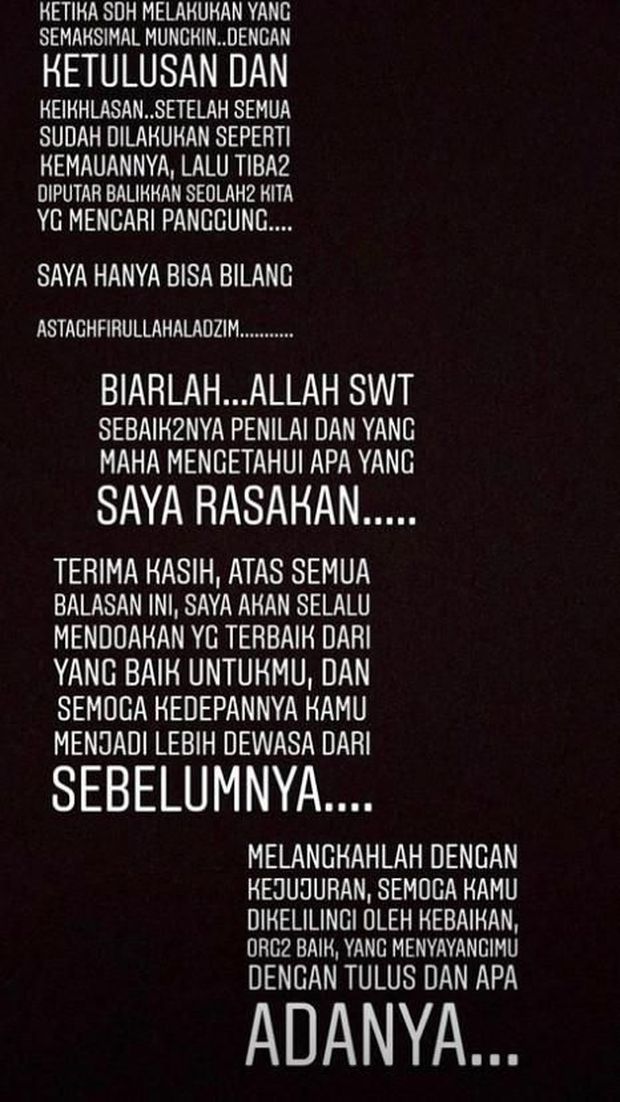 Tulis soal Ketulusan, Jane Shalimar Sindir Siapa?