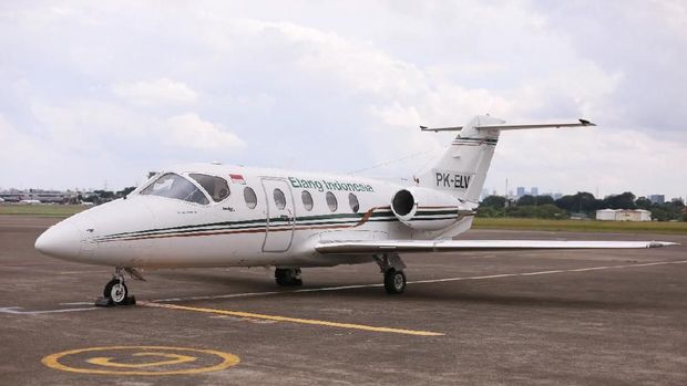 Pesawat kelas VIP Jet Chartered yang dipakai untuk mengantar Ustaz Arifin Ilham ke Malaysia