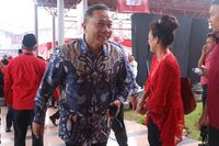 Zulkifli  Hasan di acara Rakornas PDIP.