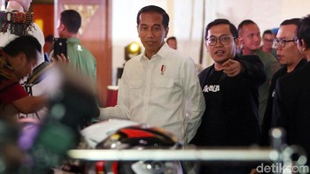 Presiden Jokowi saat hadiri ultah Bukalapak yang digelar di JCC, Senayan, Jakarta, Kamis (10/1/2019).